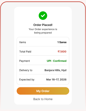 Pinit app order confirmation showing items, amount paid and expected delivery